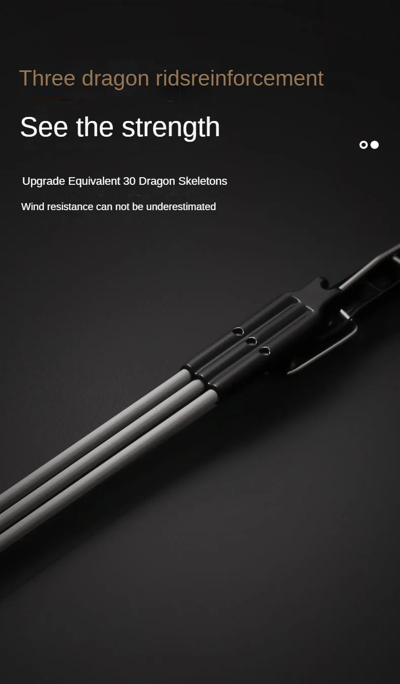 Windproof Automatic Folding Umbrella with UV Protection Curved Handle for Sun and Rain