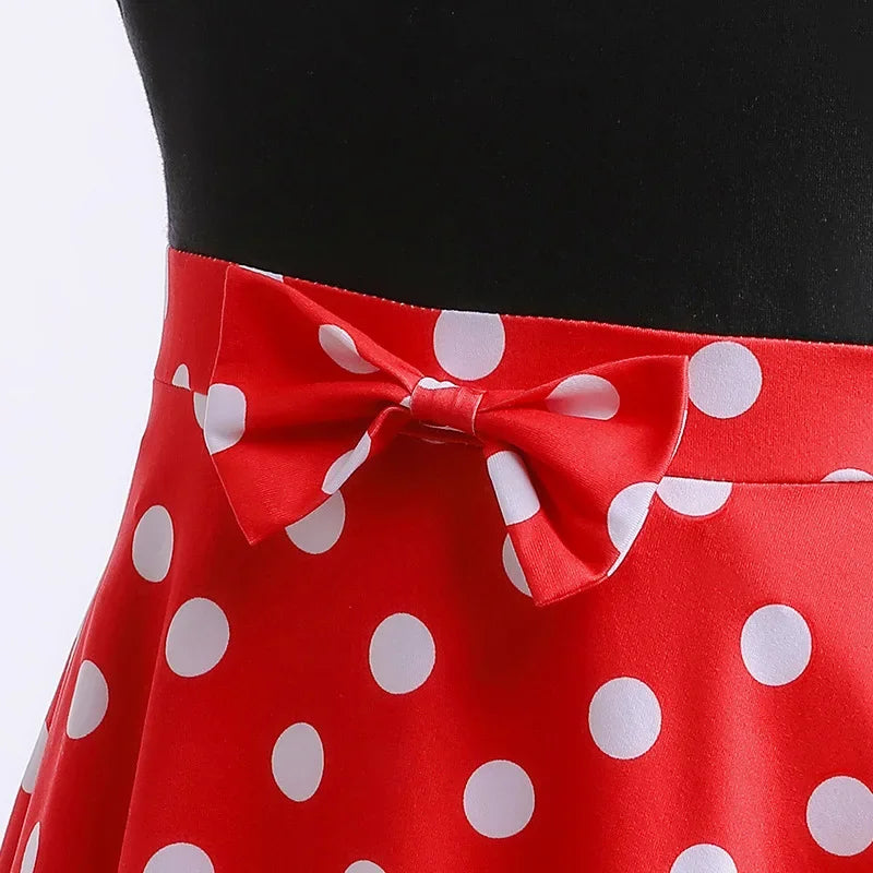 Kids Summer Dress Girls Black Red Polka Dot  Dress Girls Birthday Party Princess Mesh Elegant Dresses Children Clothing