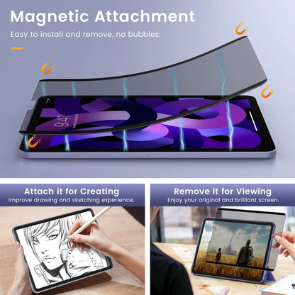 Magnetic Privacy Screen Protector for iPad Air 5th/4 Gen10.9-inch 2022/2020,iPad Pro 11 2021/2020/2018,Removable PET Film