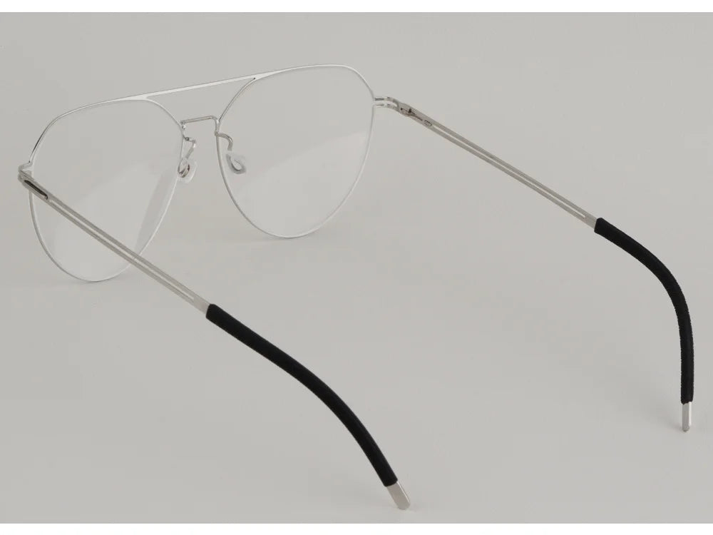 Oversized Pilot Titanium Double Bridge Screwless Eyeglasses Frame