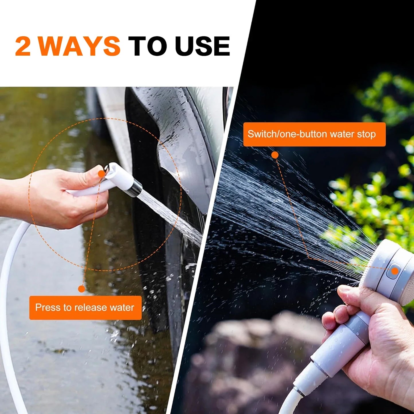 Portable Rechargeable Handheld Outdoor Camping Shower Kit