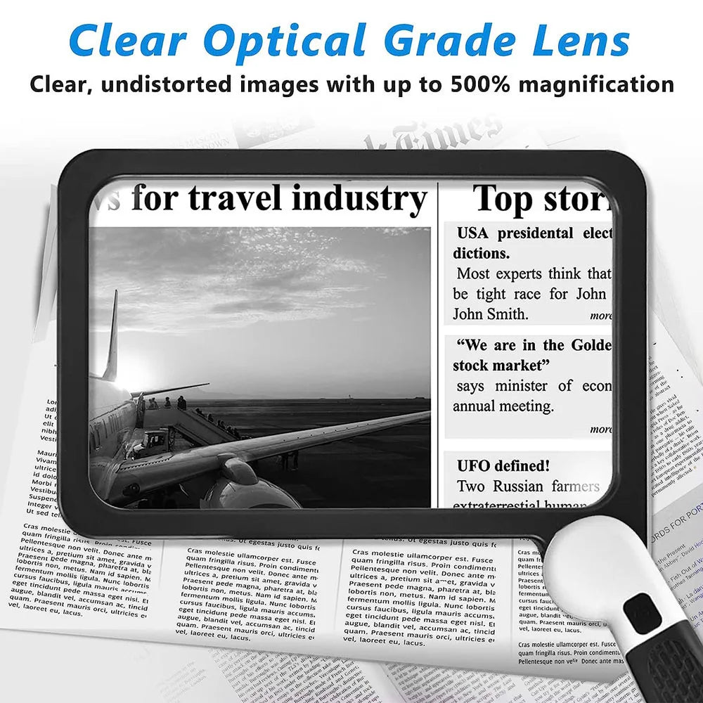 5X LED Handheld Magnifying Glass with 48 Lights Foldable Reading Magnifier