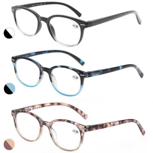 Reading Glasses Oval Frame Metal Rivet Men Readers Magnifying Eyeglasses with Black Diopter +0.5+0.75+2.25+2.75+5.