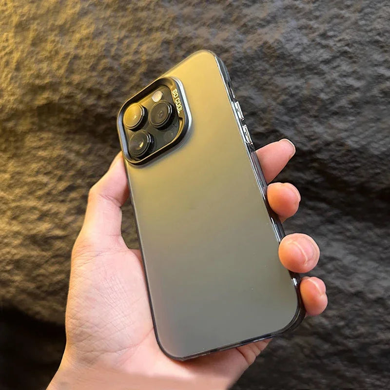 Luxury Matte Anti-drop Armour Phone Case for iPhone 17 16 15 14 Pro Max Air Lens protect Cover