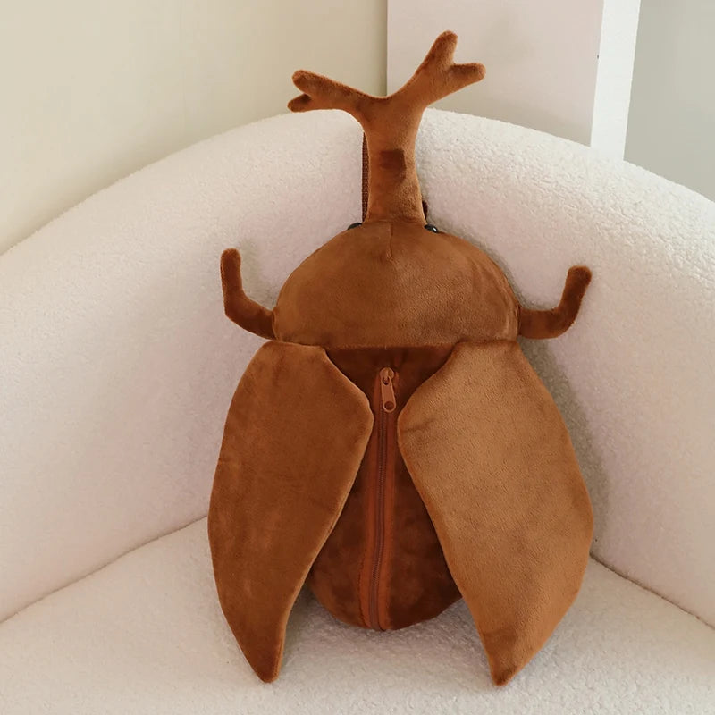 Creative Beetle Plush Backpack Soft Insect Stuffed Bag