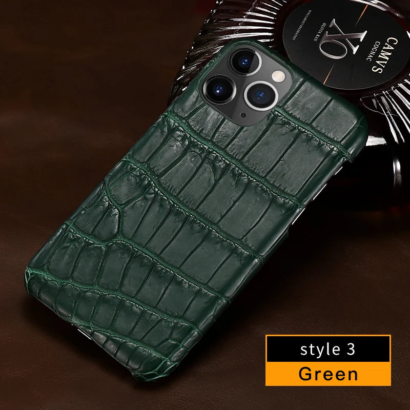 Crocodile Real Leather Cases for iPhone 16 15 Pro Max 14 pro max Genuine Leather Fundas Back Bover