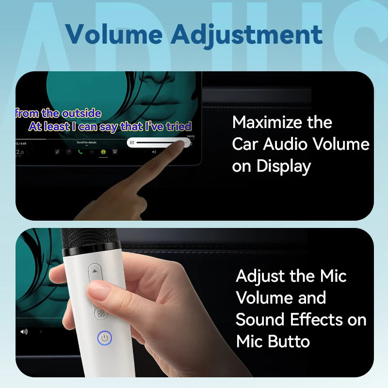 Tesla Wireless Bluetooth Karaoke Microphone with Case, Rechargeable USB-C Handheld Mic with AUX Receiver for Car & Home Singing