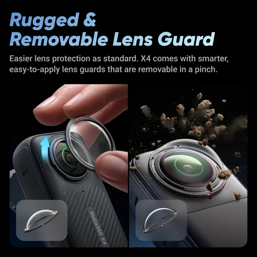 Insta360 X4 8K Waterproof 360 Action Camera with AI Stabilization and Removable Lens Guards