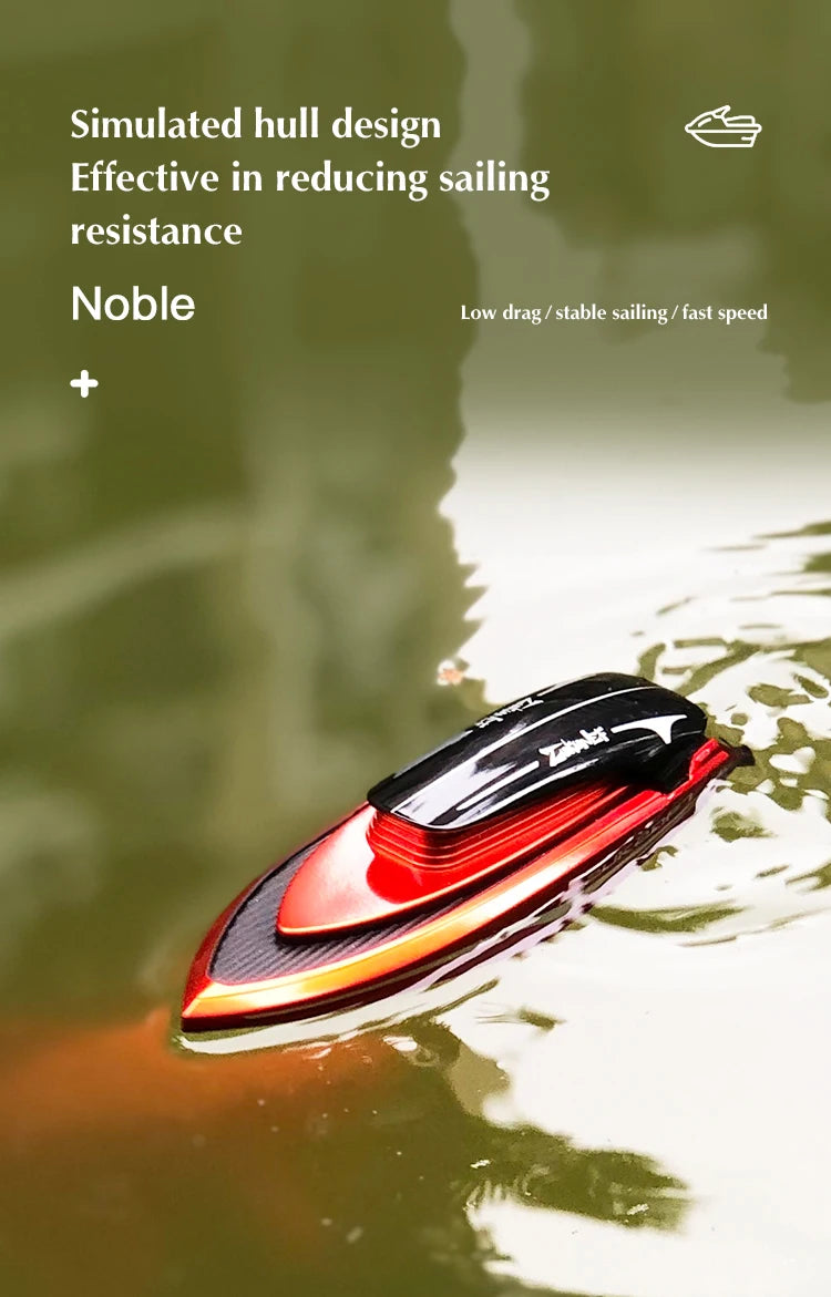 Mini RC Boats High Speed Electronic Racing Remote Control  Ship  Competition Water Toys Gifts Led Light