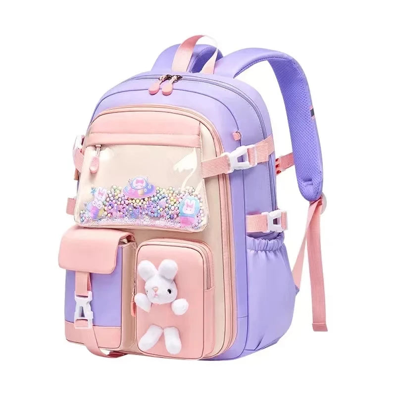 Elementary School Students Schoolbag Kawaii Lightweight Load Reduction Children's Schoolbag Large Capacity 16 Backpack Mochila