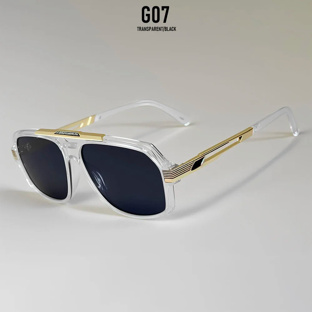 Square Metal Frame Sunglasses With UV400 Protection