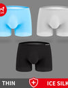 3-Pack Men’s Seamless Graphene Ice Silk Boxer Shorts – Antibacterial & Breathable