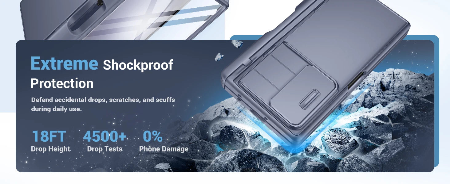 Big Stand For Z Fold 5 Case with Slide Camera Cover Built-in HD Screen Protector Full Body Heavy Duty Shockproof Slim Phone Case