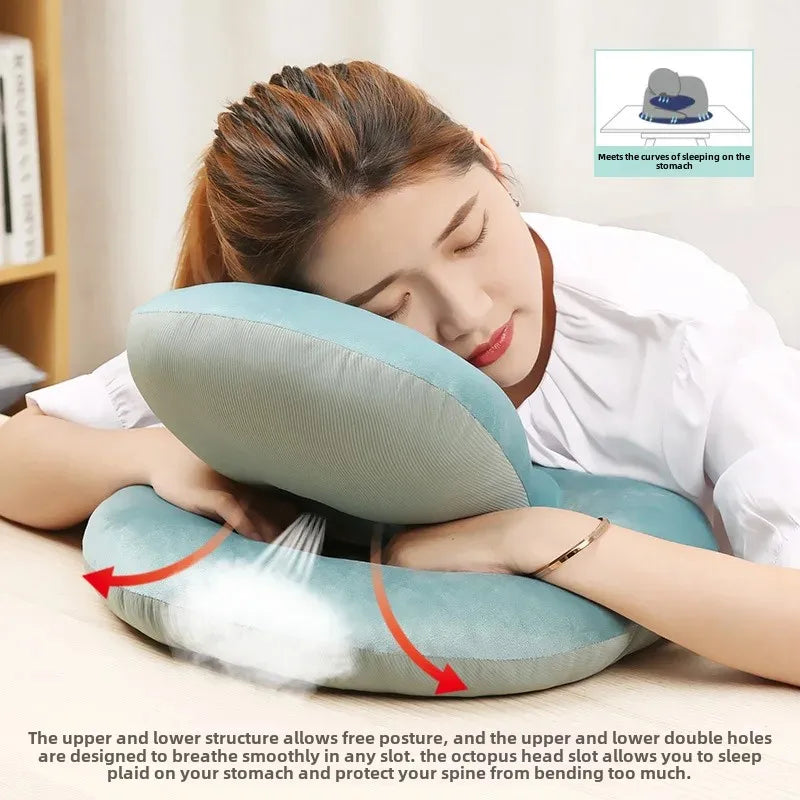 Officer Ice Silk Nap Pillow Pillow Style Summer Student Face down Sleep Pillow Office Nap Aid Soft Comfortable Home Goods
