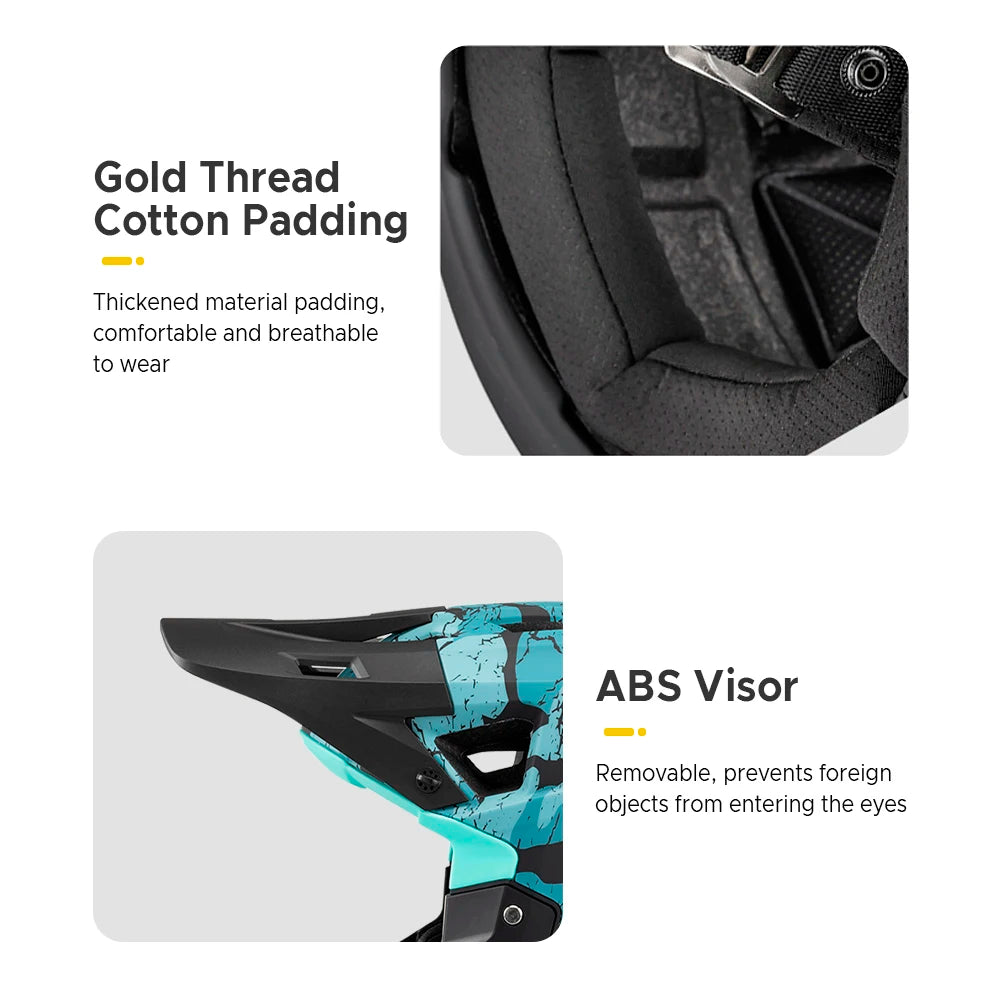 Full Face Mountain Bike Helmet Adult Racing Downhill MTB Helmet for Men/Women Adult Mountain Bike Helmet with Visor Over 31 Vent