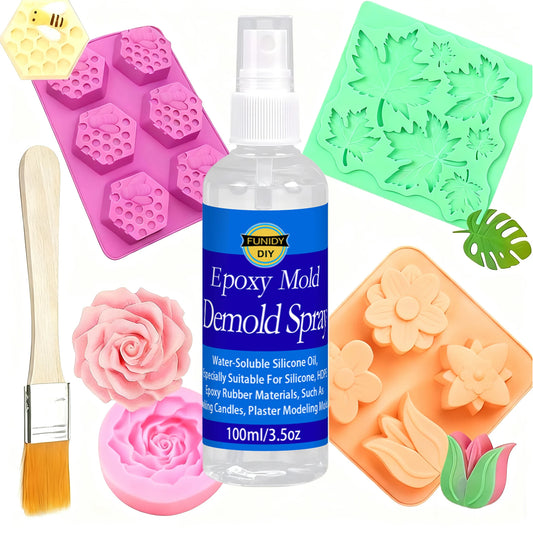 3.5oz Epoxy Mold Release Spray – Quick-Drying Silicone Oil Non-Stick Demolding for Resin & Candle Making