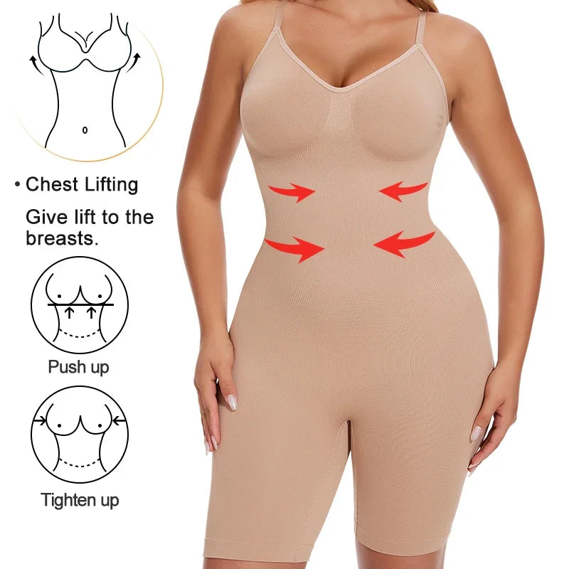 Women Full Body Shapewear Bodysuit – Tummy Control Thigh Slimmer Fajas