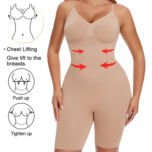 Women Full Body Shapewear Bodysuit – Tummy Control Thigh Slimmer Fajas