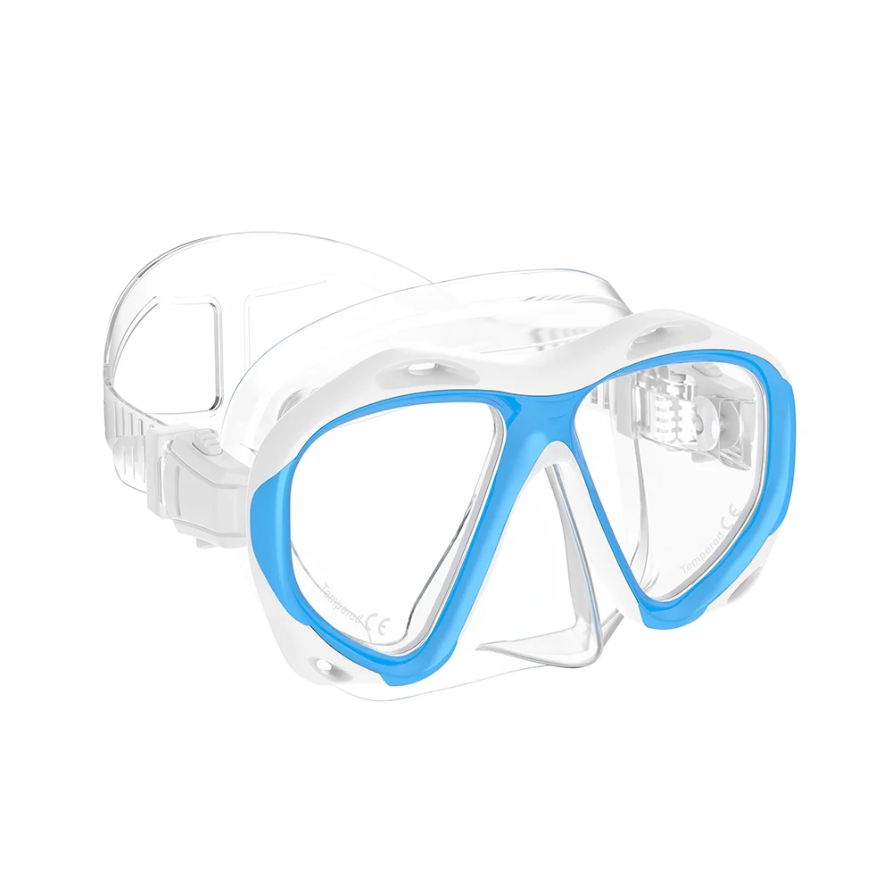 Adult silicone diving glasses professional snorkeling HD swimming tempered glass large frame mask
