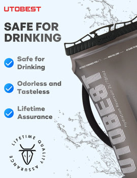 1.5L/2L/3L Water Bladder Hydration Pack Reservoir TPU Water Storage Bag for Camping Cycling Running Hiking