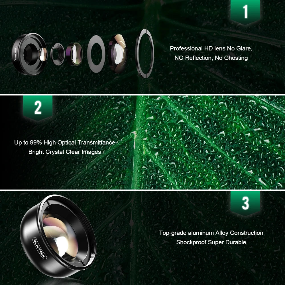 100mm Macro Smartphone Camera Lens with Universal Clip