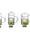300/400/450ml Heat-resistant Glass Green Tea Mug With Crescent Filter Cup Household Flower Puer Tea Maker Teacup