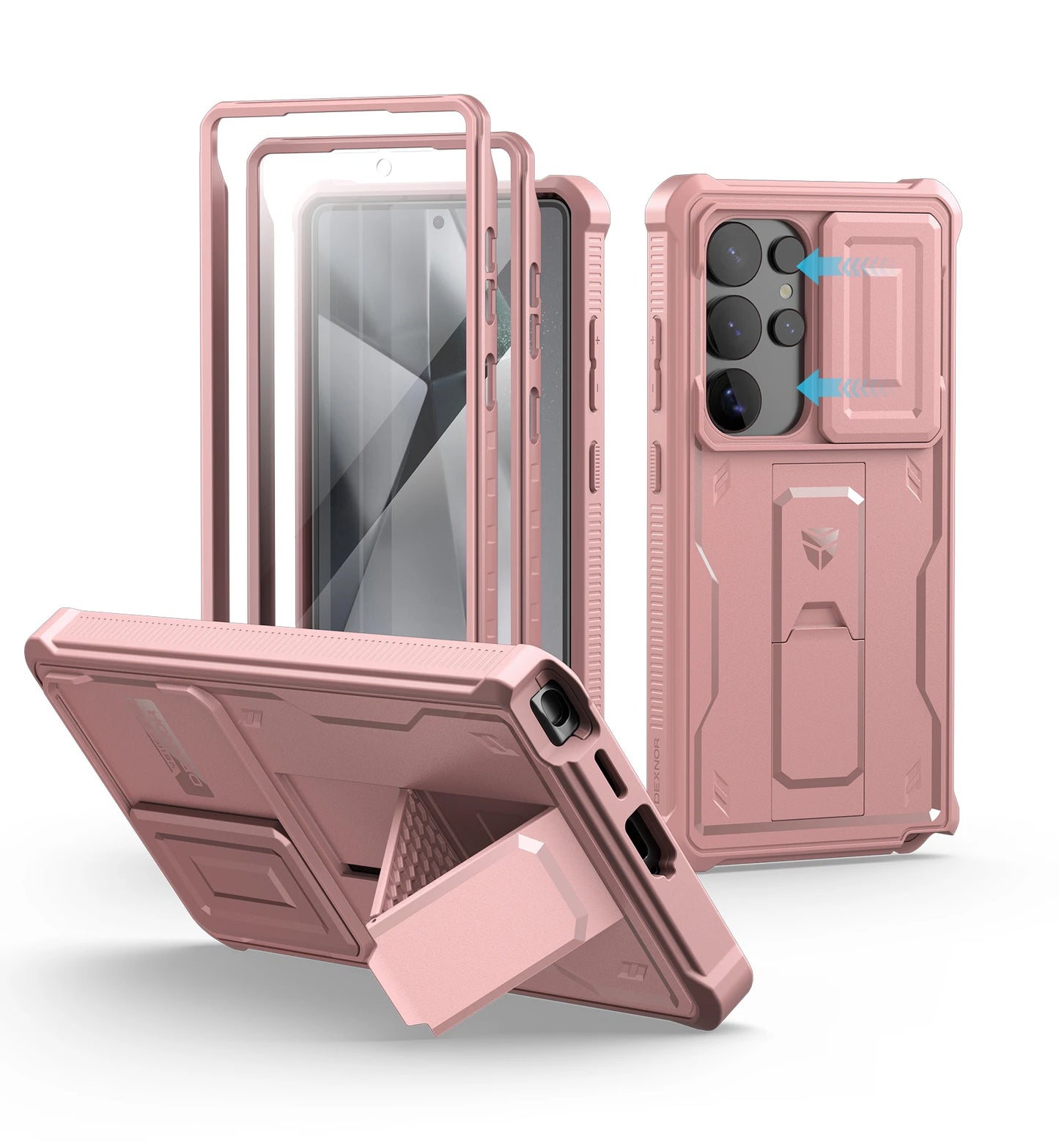 For Samsung Galaxy S25/S25 Plus/S25 Ultra 2025Case Full Body Shockproof Camera Cover &Built-in Screen Protector Kickstand