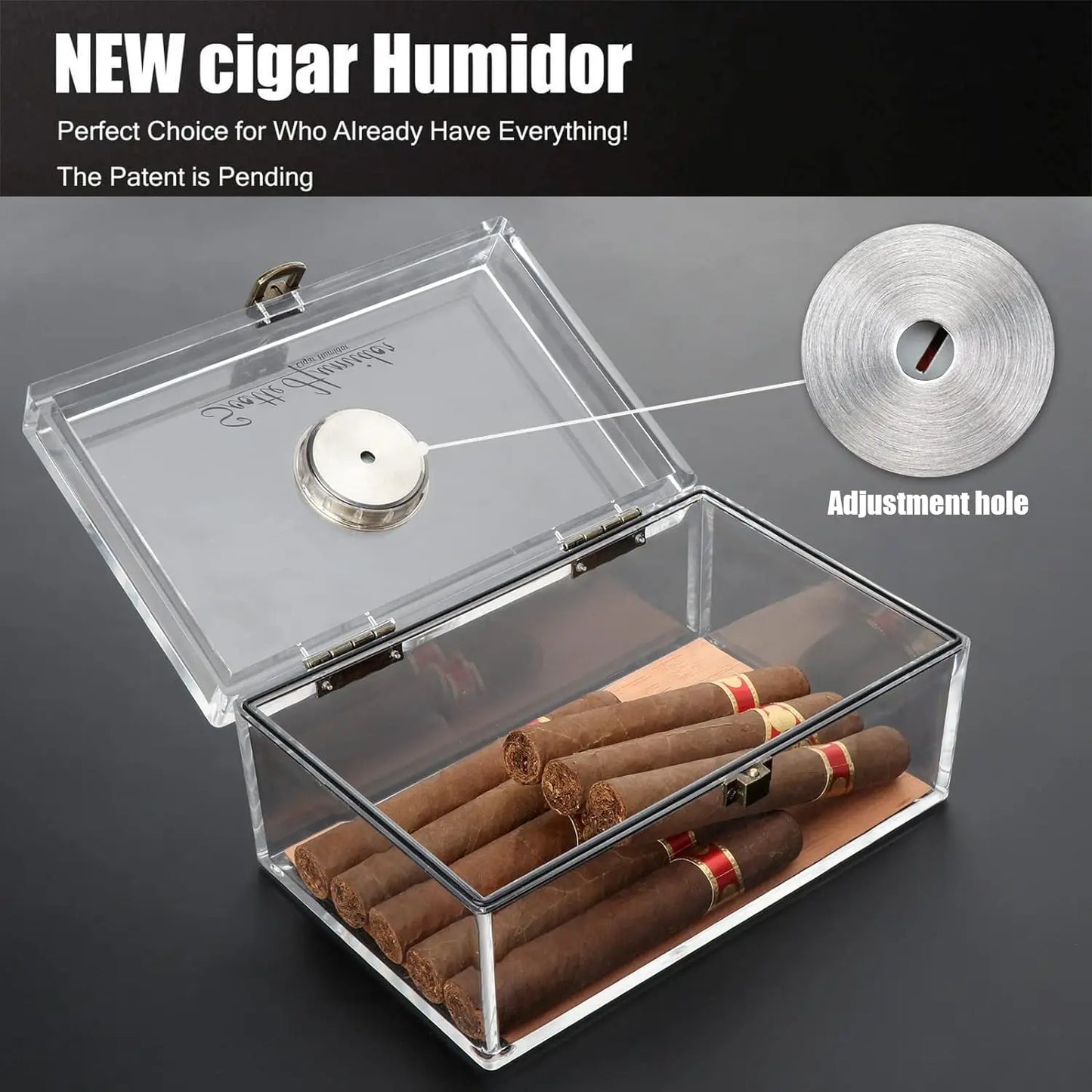 Cigar Case Humidors Acrylic Cigar Box Hygrometer Humidifier Hold 20 Cigars Include Cigar Cutters Cigar Punch Accessories