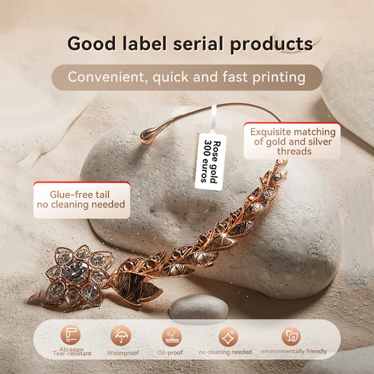 B1/B21 Jewelry Label Printer, Bluetooth Wireless Thermal Sticker Maker 20–50mm, Inkless Price Tag Label Machine for Necklace Ring Bracelet