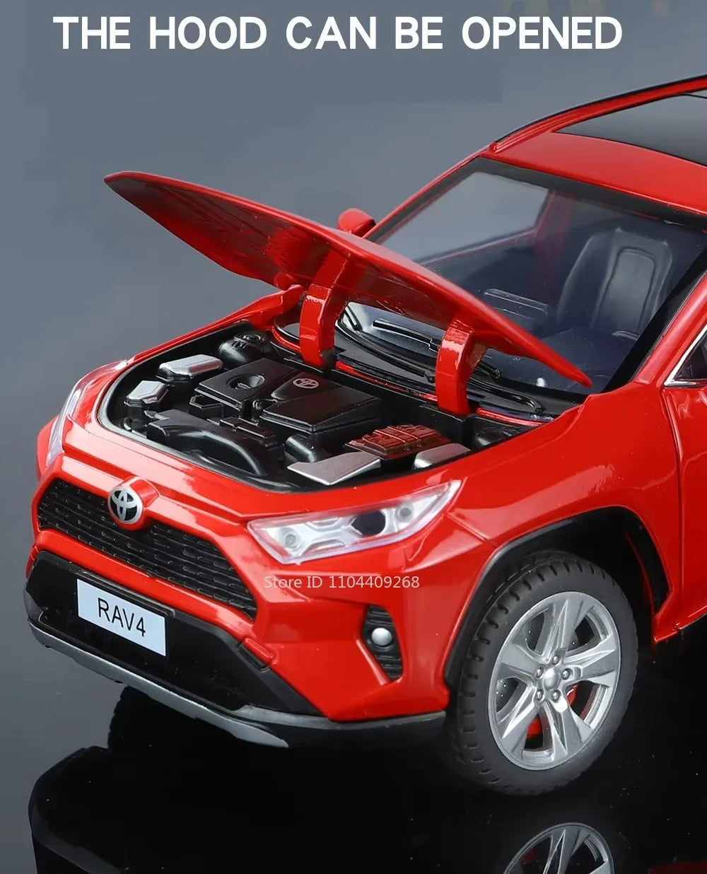 1:24 Scale RAV4 Camry Model Car Toy Metal Diecast Simulation Collection Sound & Light Vehicles Models Hobby Ornaments Gifts