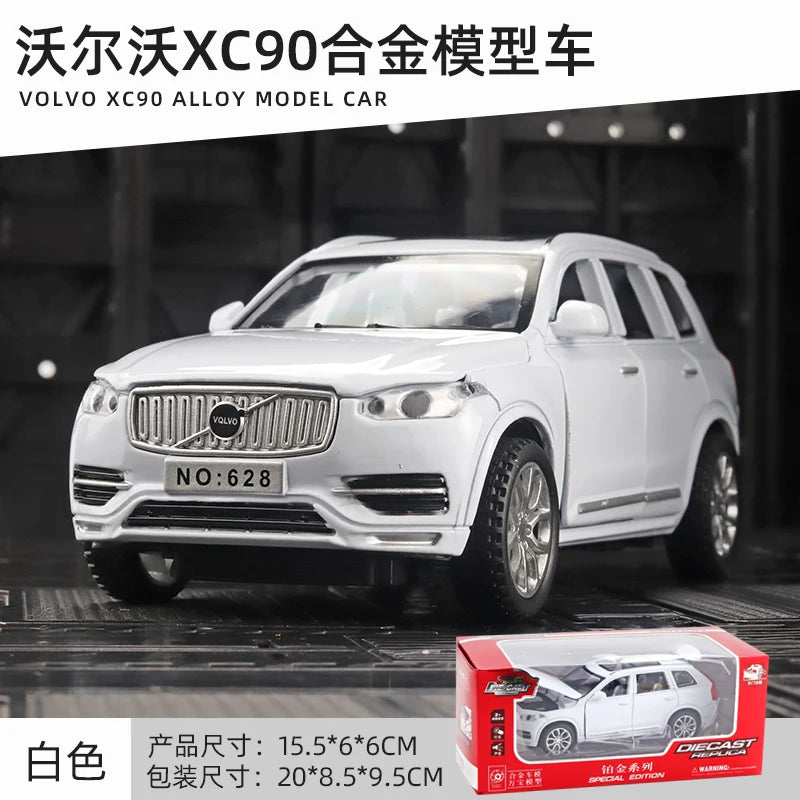 Simulation 1:32 Volvo XC90 SUV Alloy Diecast Metal Model Sound & Light Toy Car Central Control Ornaments Display Present For Boy