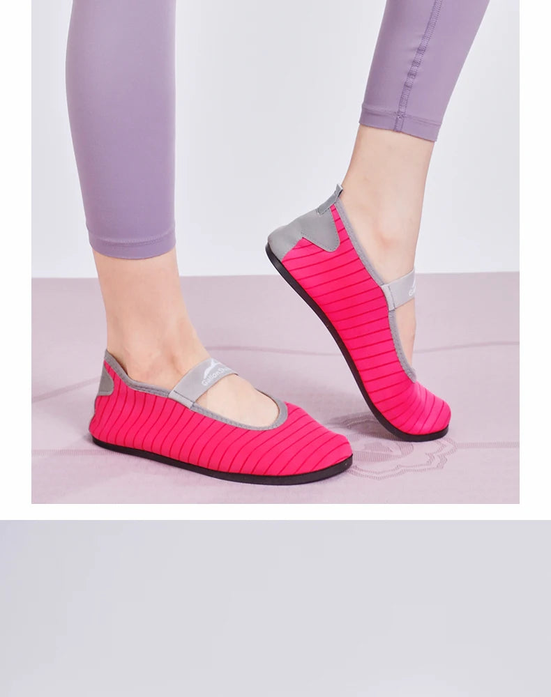 Indoor Fitness Non-slip Soft-soled Yoga Shoes Women's Rope Jumping Mute Stretching Pilates Training Shoes