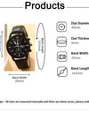 Luxury Minimalist Watch Bracelet Set Business Brown Leather Quartz Wrist Watches for Men