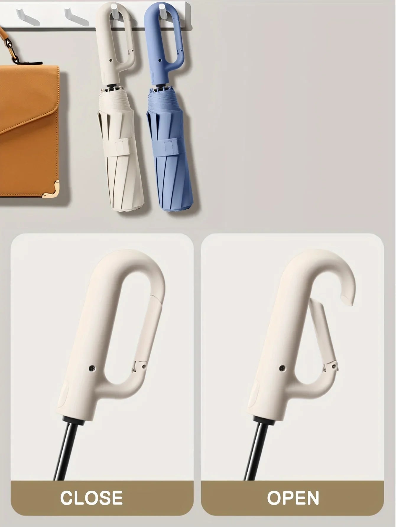 Automatic Folding Umbrella 20 Bone Windproof Large 105cm Reinforced Travel Umbrella Strong Handle Sun Rain Protection