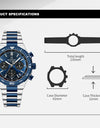 Luxury Stainless Steel Waterproof Classic Quartz Wristwatches Male Big Face Clock