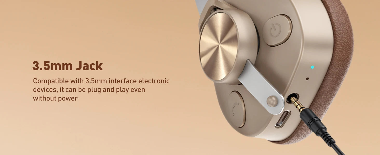 F4 Retro Wireless Bluetooth Headphones Hi-Res Audio On Ear Bluetooth 5.4 Headset With Microphone Metal HiFi Headphones