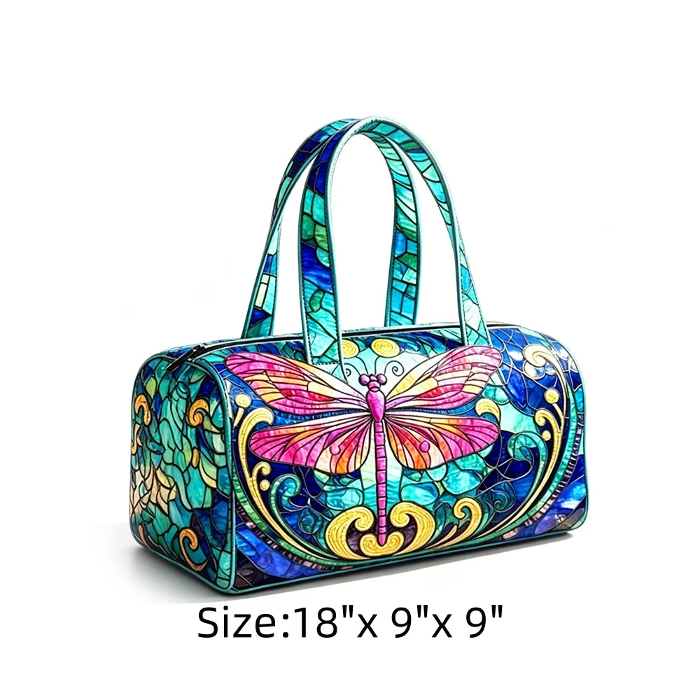 Vintage Animal Print Quilted Duffel Bag Overnight Travel Bag Lightweight Handheld Luggage for Vacation Gym Weekend Getaway