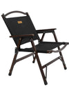 Outdoor Chair Camping Folding Portable Backrest Chair Camping Leisure Faux Wood Armrest Fishing Garden Chair