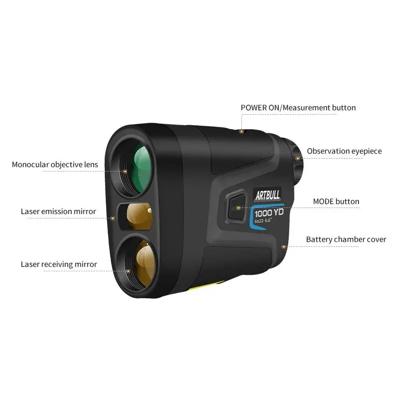 6X Laser Rangefinder 1000m With Speed Hunting And Golf Modes