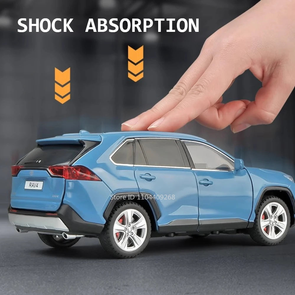 1:24 Scale RAV4 Camry Model Car Toy Metal Diecast Simulation Collection Sound & Light Vehicles Models Hobby Ornaments Gifts
