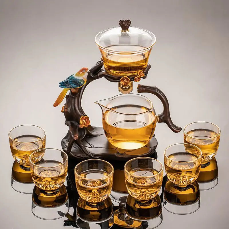 Glass Automatic Tea Set for Household Light Luxury High-end Teacup Magnetic Teapot Lazy Tea Maker