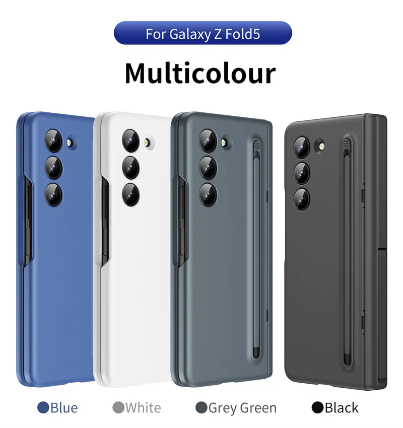 Hard PC Armour Hinge Bracket Fold5 Protection Cover for Samsung Galaxy Z Fold 6 5 4 3 With Pen Holder Slot Screen Protector Case