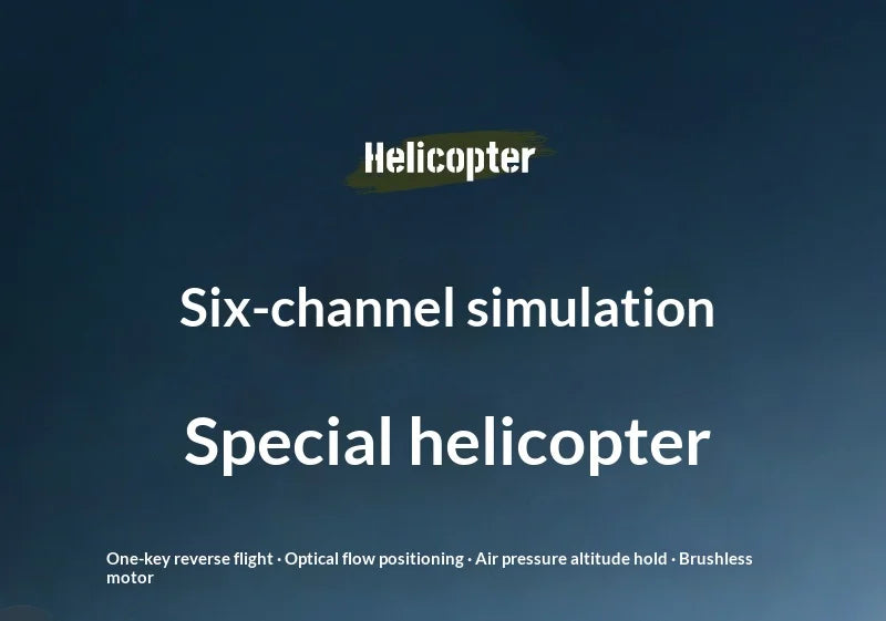 Six Channel Remote Control Military Helicopter With Simulated Stunt Design