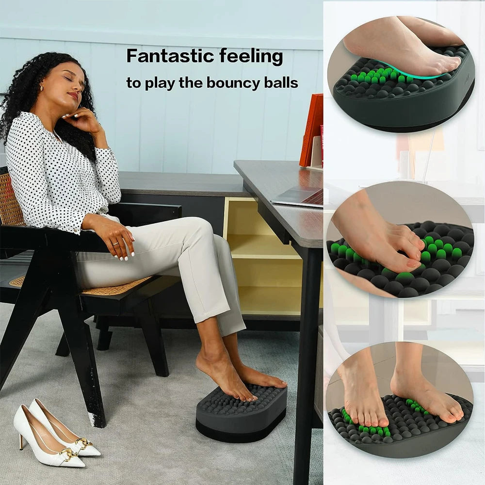 Foot Rest for Under Desk At Work, Home Office Foot Stool, Ottoman Foot Massager Plantar Fasciitis Relief,Soft Silicone Footrests