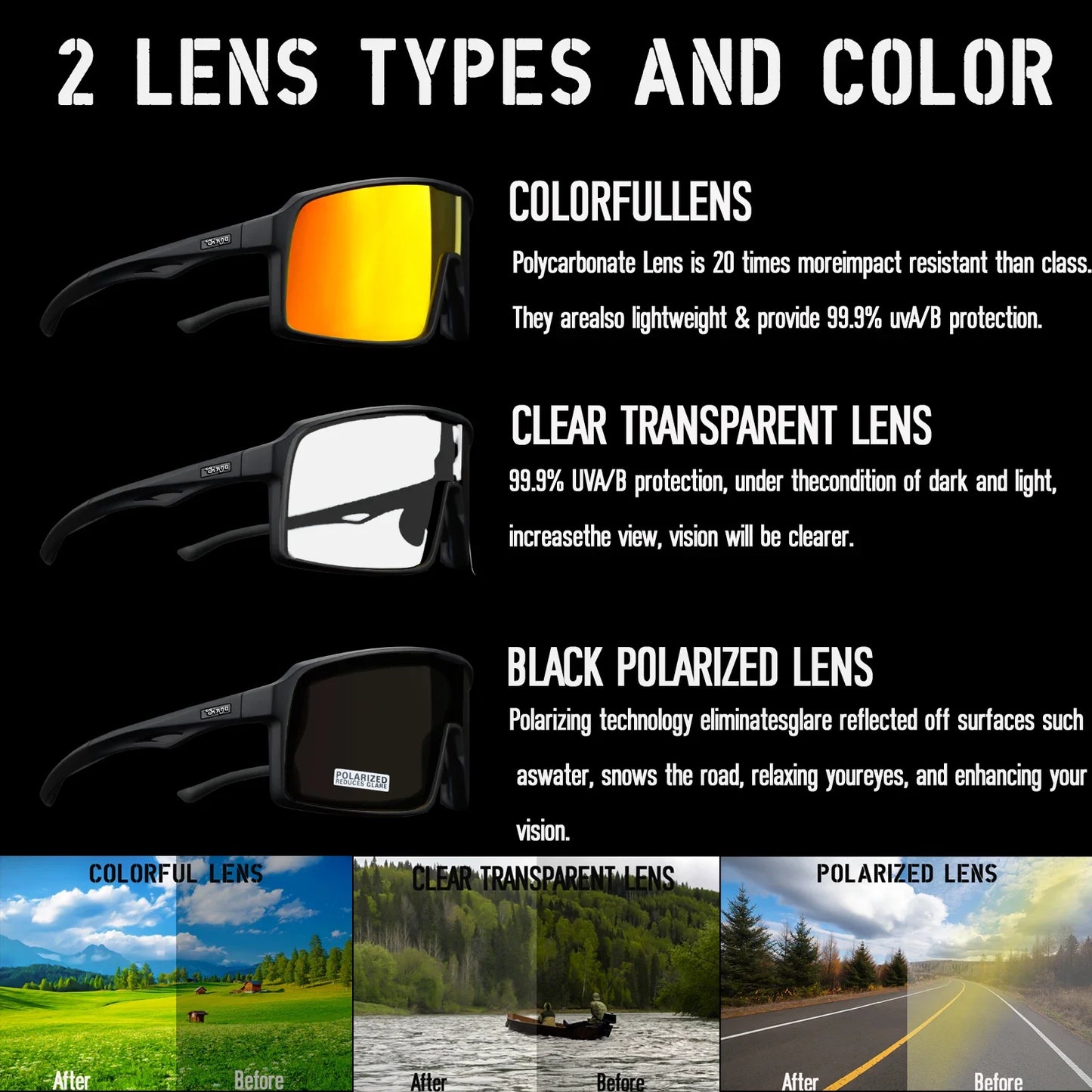 Polarized Cycling Sunglasses Road Bike MTB Sports Eyewear