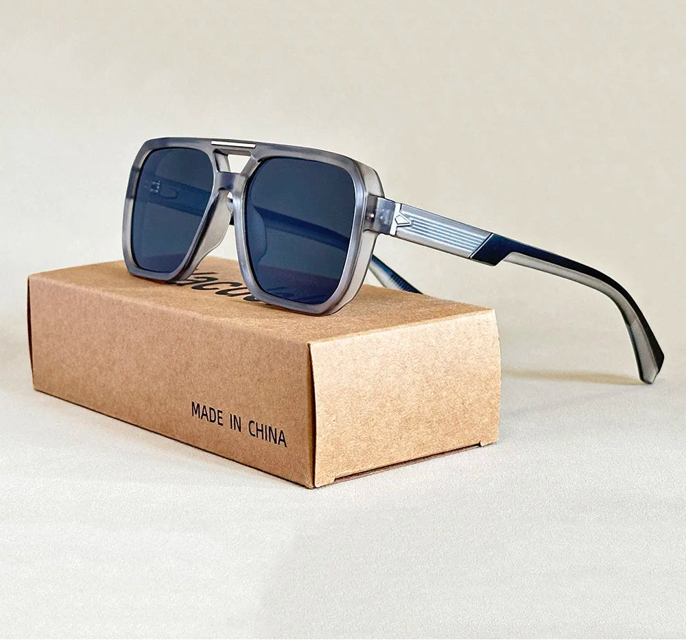 Square Frame Vintage Sunglasses With UV400 Protection