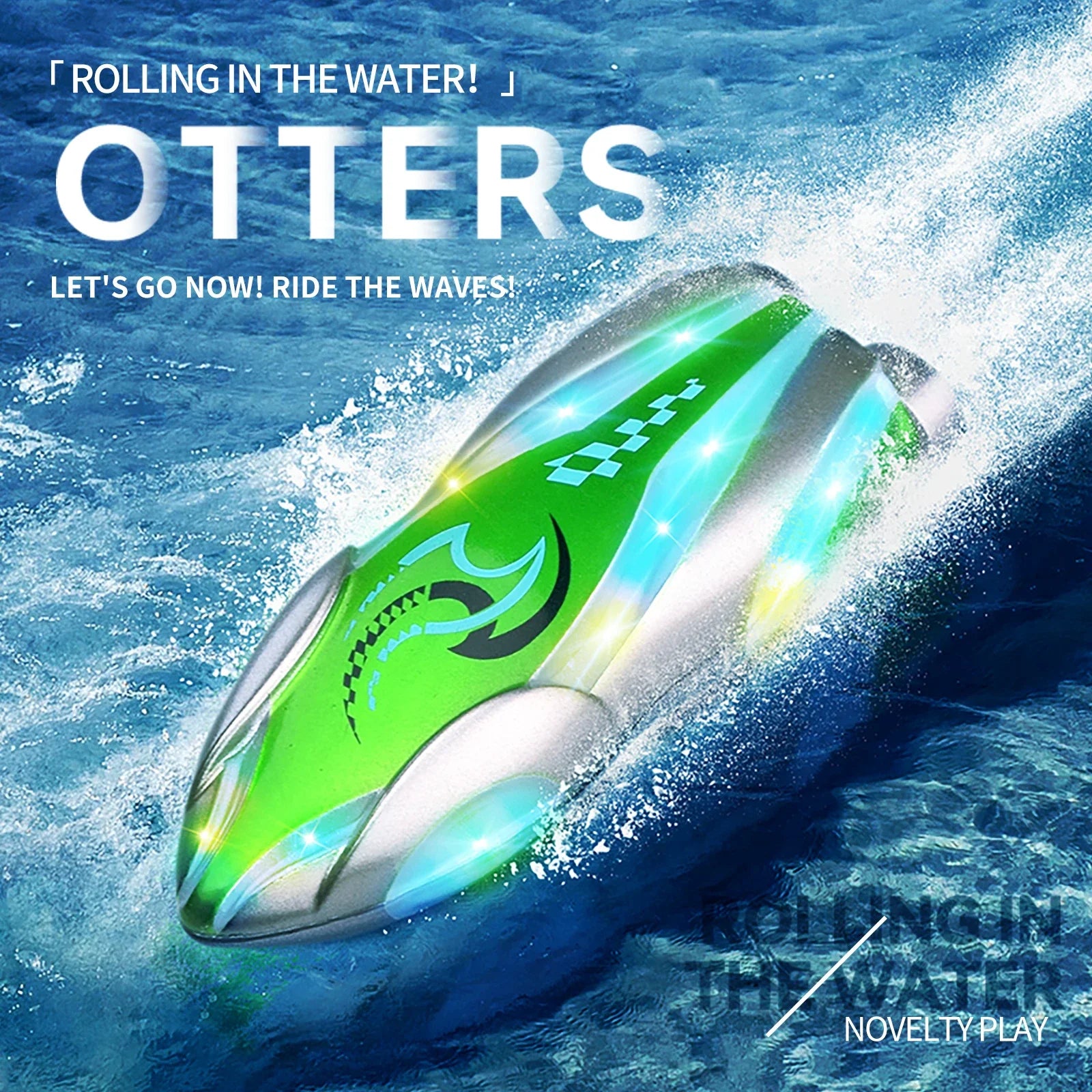 Mini Rc Boat Stunt 360 Degree Radio Remote Controlled High Speed Ship with Led Light Palm Boat Summer Water Toy Pool Toys Gifts