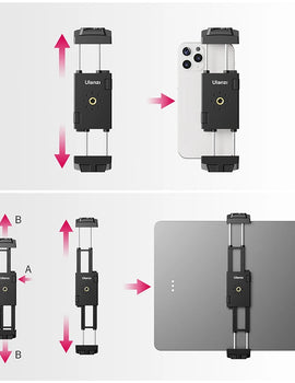 Tripod Mount Universal for Tablet and Phone Holder With Cold Shoe Support Horizontal and Vertical Shooting