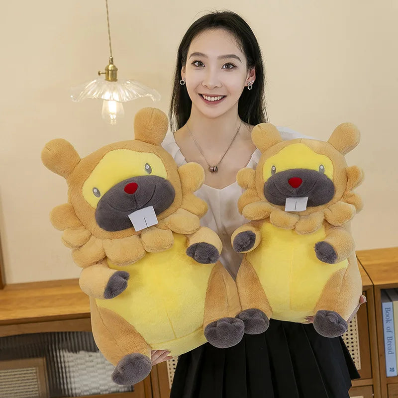 70cm Kawaii Pokemon Bidoof Plush Toy Bidoof Stuffed Doll Sleeping Pillow Cute Plushie Kids Birthday Gift for Children Wholesale