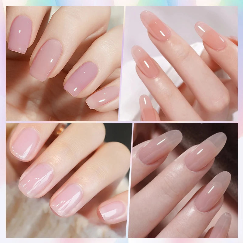 10ml Jelly Nude Gel Nail Polish Autumn Amber Semi Transparent Manicure Soak off UV LED Nails Gel Varnish